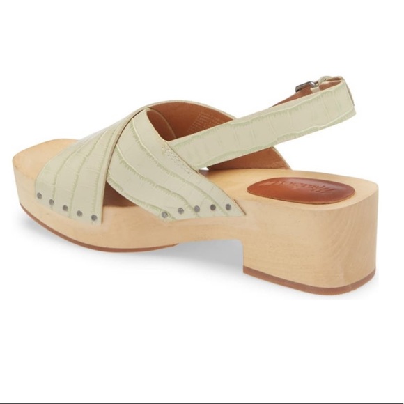 Madewell Farrah Croc Embossed Leather Slingback Clog NWT - Picture 3 of 16